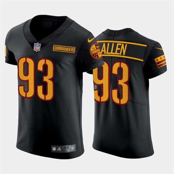 Men's Washington Commanders #93 Jonathan Allen Black Elite Stitched Jersey Men's Washington Commanders #93 Jonathan Allen Black Elite Stitched Jersey